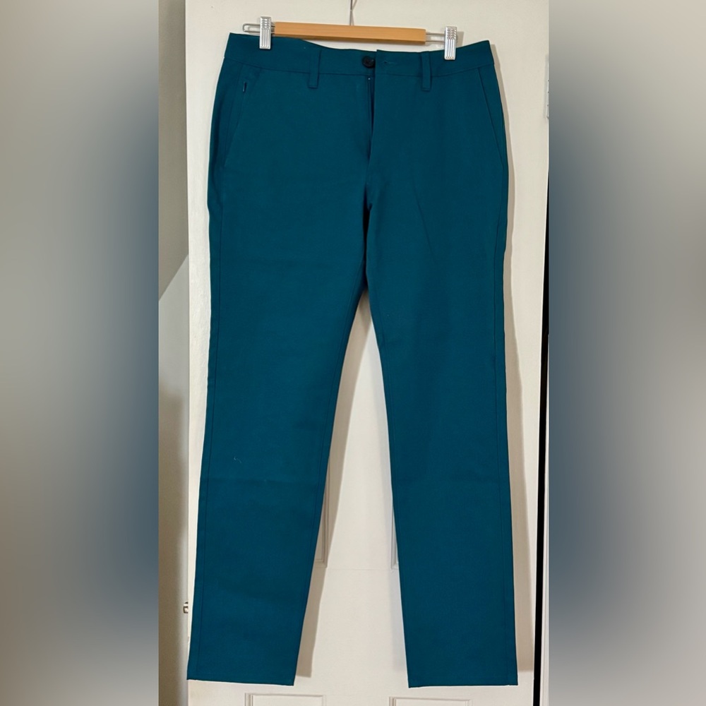 NWOT True Classic Centurion Straight Twill Men's Teal Chino Pants 32x32